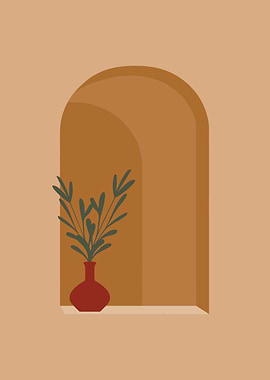 Minimalist Arch with Plant
