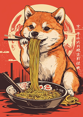 Shiba Inu ramen japan