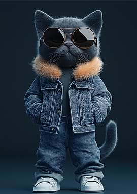 Cool Cat in Denim
