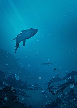 Shark in Deep Blue