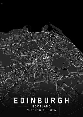 Edinburgh Dark City Map