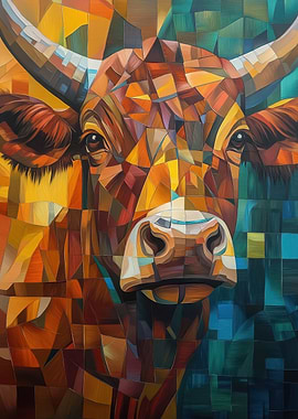 High Land Cow Oil Painting