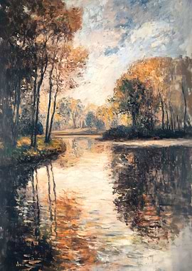 Autumn River Landscape