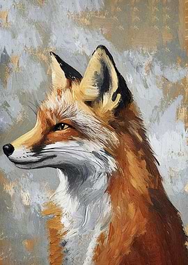 Red Fox Portrait Painting