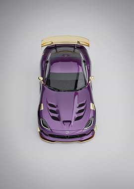 Purple 2016 Dodge Viper ACR with Gold Accents - Top