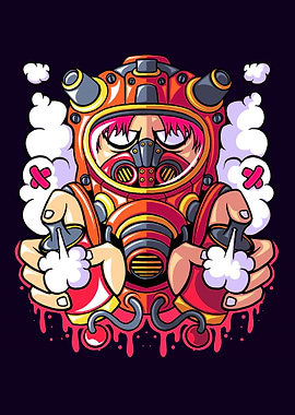 Spray Paint Graffiti Character