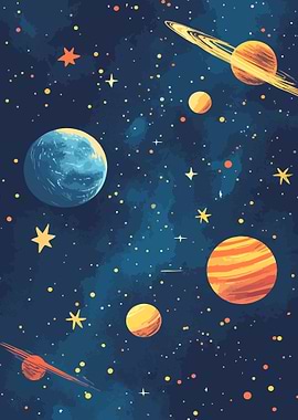 Space Planets Illustration