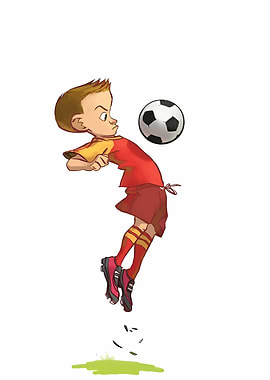Boy Heading Soccer Ball