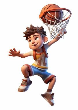 Basketball Dunk Illustration