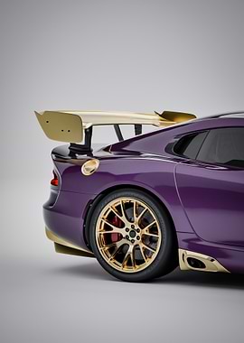 Purple 2016 Dodge Viper ACR with Gold Accents - Back Side