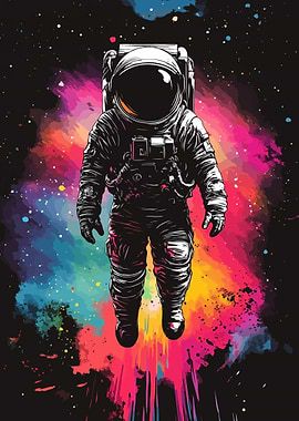 Colorful Astronaut Space