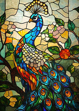 Stained Glass Peacock