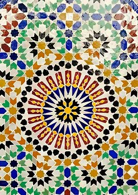 Morocco Vibe : Moroccan Tile Pattern Vintage Geometric Abstract Pattern