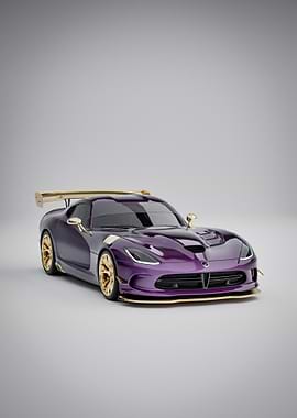 Purple Dodge Viper with Gold Accents - Front