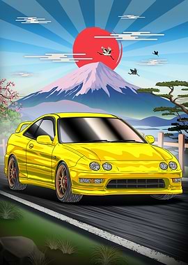 Honda Integra Type-R DC2 with Mt. Fuji
