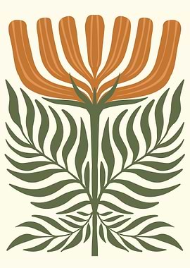 Boho Abstract Floral Illustration