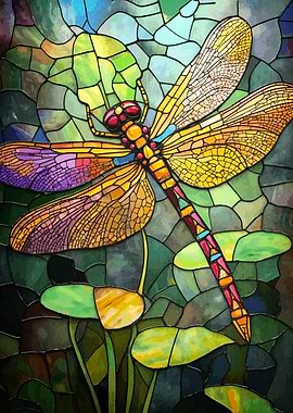 Stained Glass Dragonfly