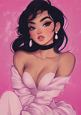 Pink Fashion Illustration