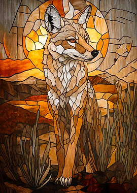Stained Glass Coyote
