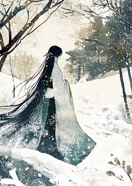 Geisha Japanese in Winter