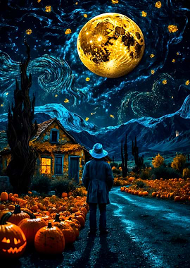 Starry Night Pumpkin Patch