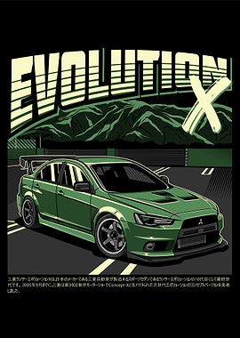 Mitsubishi Lancer Evolution X Green