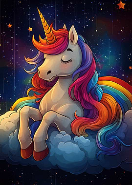 Rainbow Unicorn on Cloud