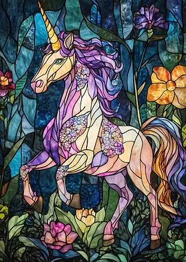 Stained Glass Unicorn