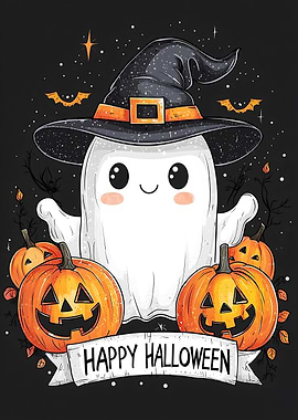Cute Ghost happy Halloween