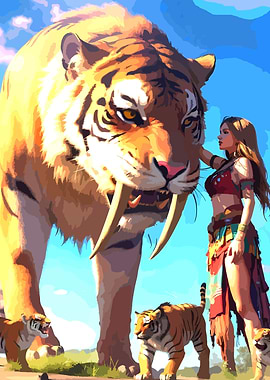 Tiger and Woman