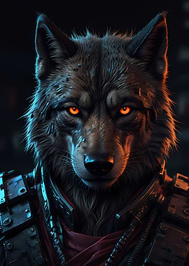 Wolf with Glowing Eyes