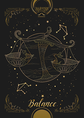 Libra Zodiac Sign Illustration