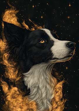 Border Collie Dog in Space