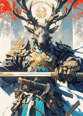Deer Samurai Warrior