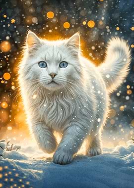 White Cat in Winter