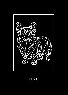 Geometric Corgi Illustration