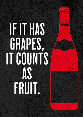 Wine Fruit Funny Poster