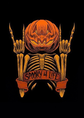 Spooky 4 Life Pumpkin Skeleton