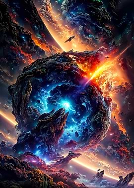 Cosmic Nebula Landscape