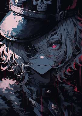 Anime Girl with Skull Hat