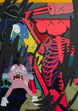Kaws Abstract Art Print