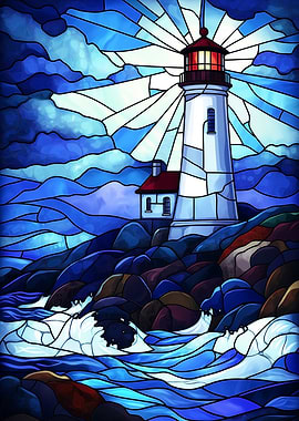 Stained Glass Lighthouse
