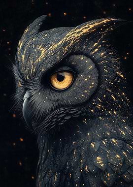 Golden Owl Portrait
