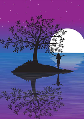 Silhouette Under Moonlight