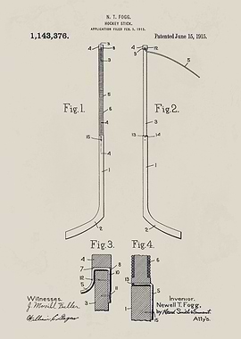 Hockey Stick Patent Drawing