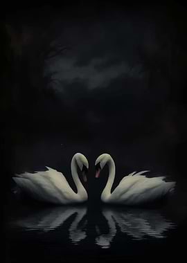 Two Swans in Love