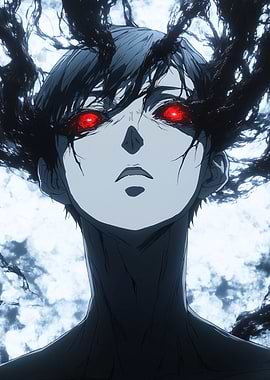 Anime Character with Red Eyes