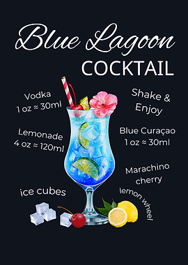 Blue Lagoon Cocktail Recipe Bar Kitchen Art