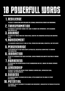 10 Powerful Words Poster
