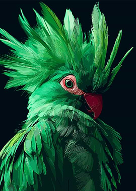 Green Parrot Portrait